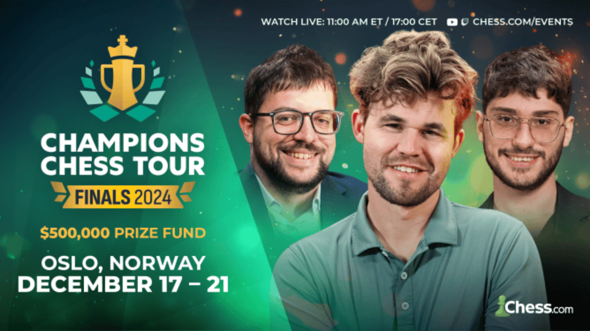 Champions Chess Tour $500,000 Finals Kicks Off On December 17 In Oslo, Norway