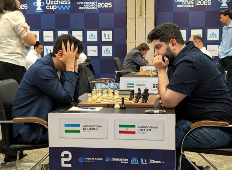 2nd UzChess Cup Round 7: Abdusattorov Leads Again, Arjun and Sindarov Close Behind