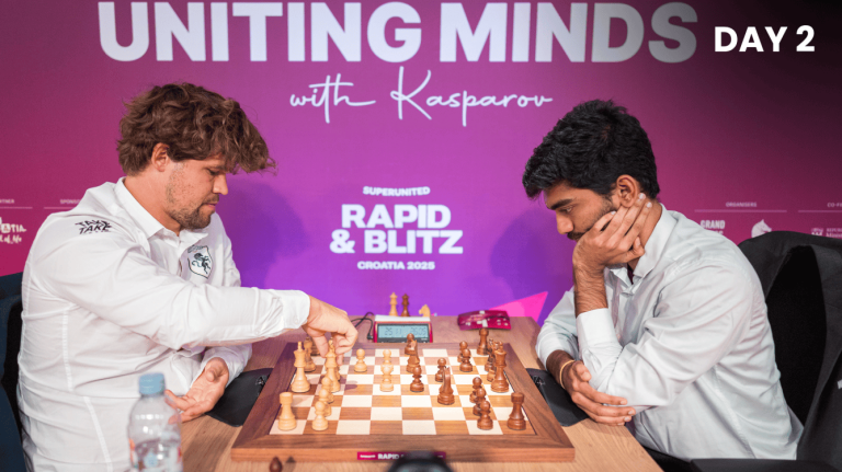 Day 2 of SuperUnited Rapid & Blitz Croatia 2025: Gukesh Stuns Carlsen Again
