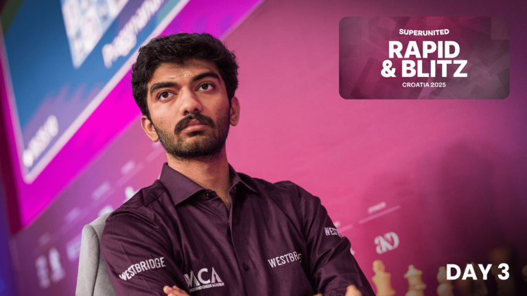Day 3 of SuperUnited Rapid & Blitz Croatia 2025: Gukesh Lead