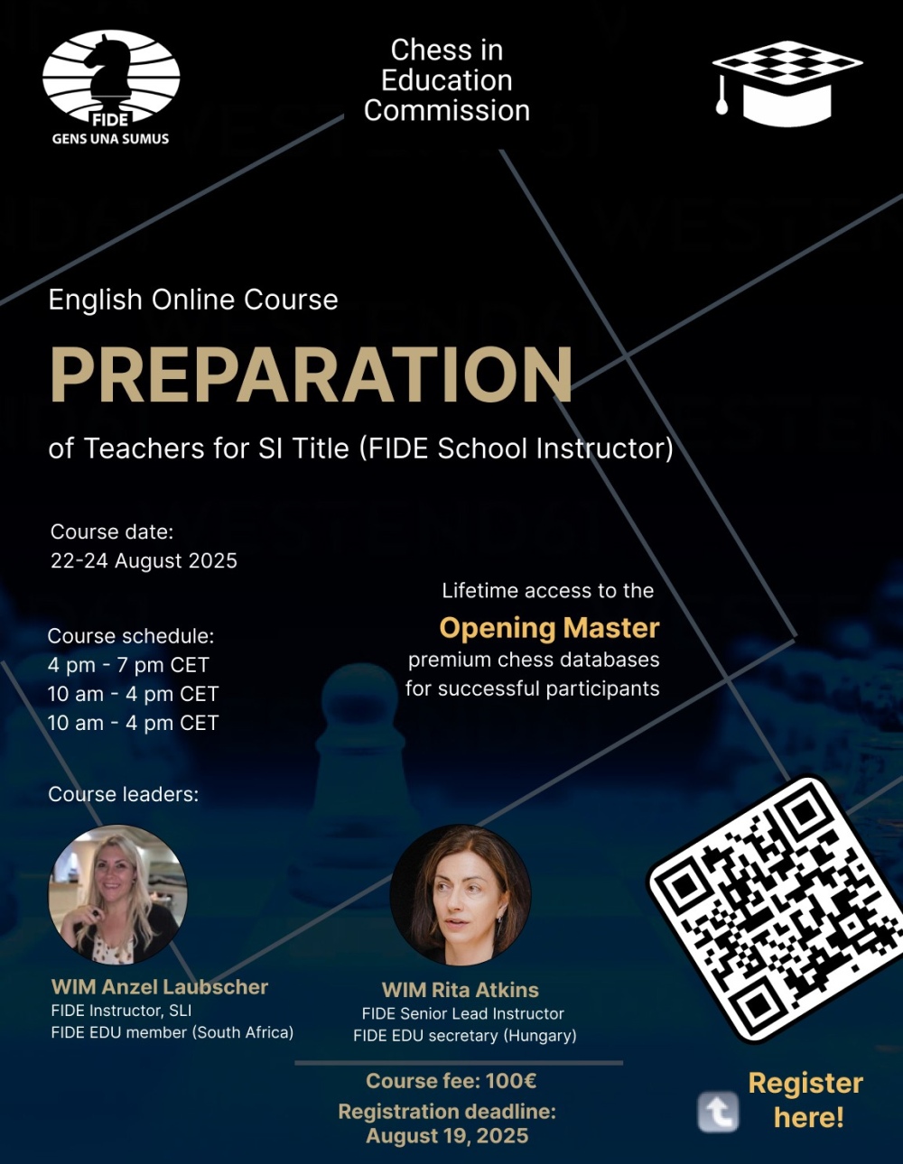 FIDE Announces 28th “Preparation of Teachers” Course