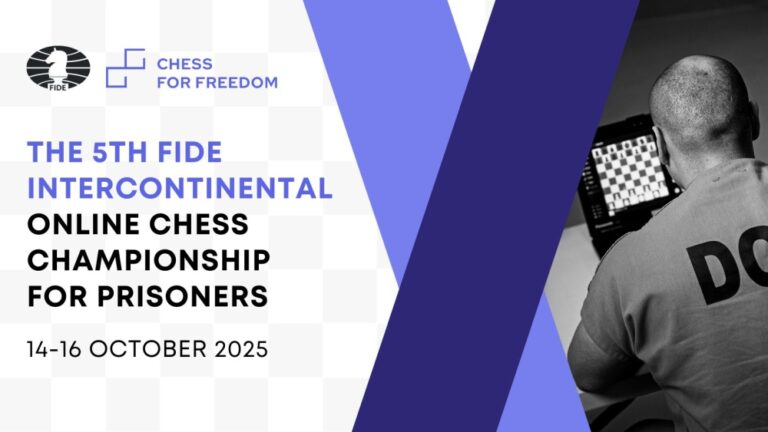 5th FIDE Intercontinental Online Chess Championship for Prisoners Begins October 14