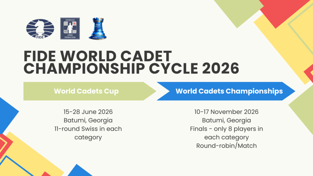 FIDE Introduces New World Cadet Championship Cycle U8–U12 from 2026